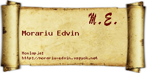 Morariu Edvin névjegykártya